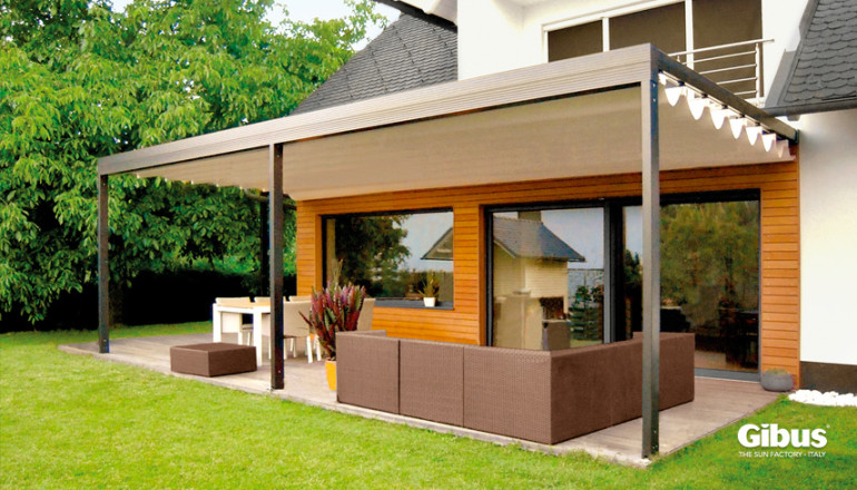 Med Quadra pergola con struttura in alluminio